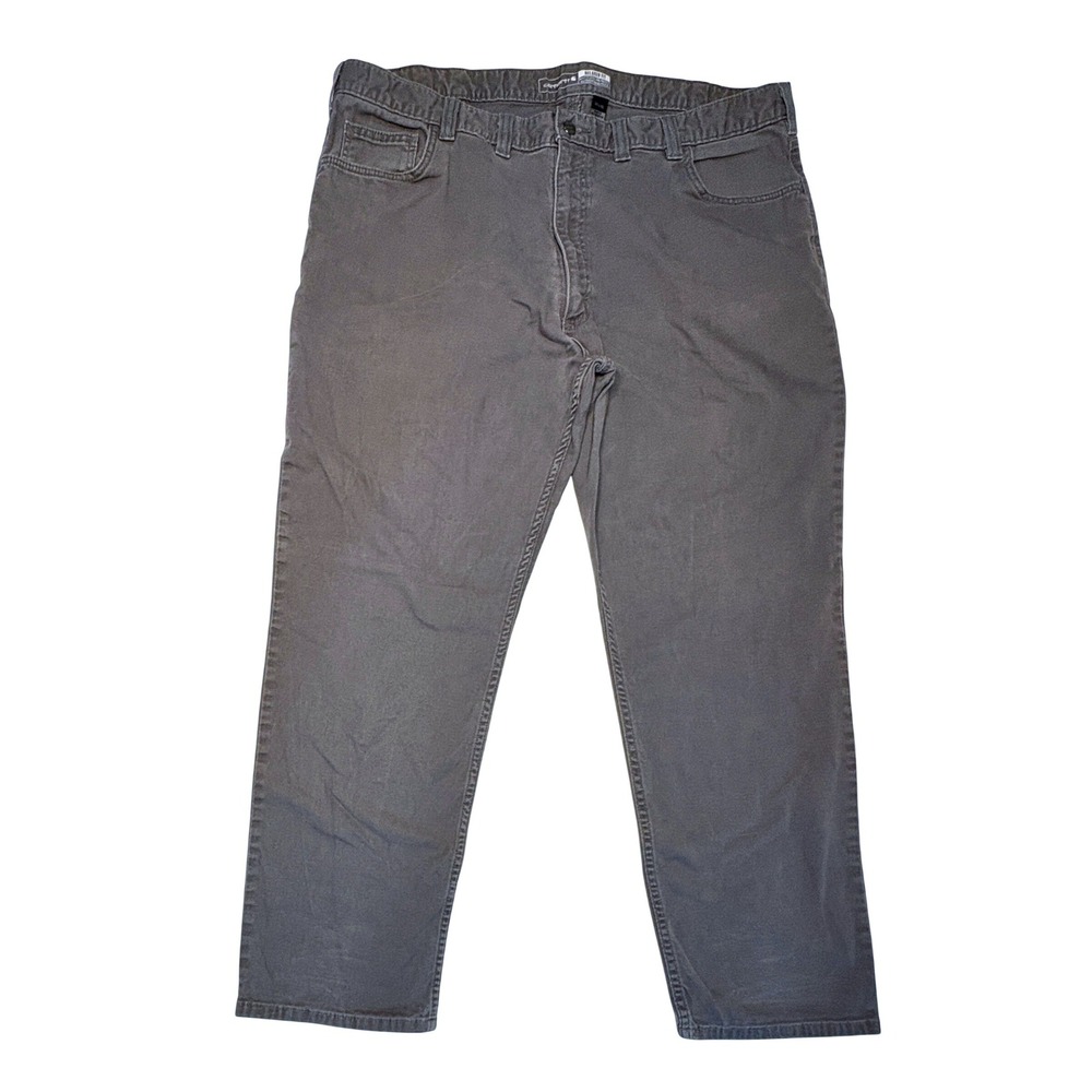 Carhartt Rugged Flex Relaxed Fit Rigby Canvas Work Pants 44 Gray Utility Stretch